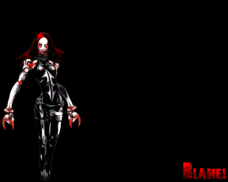 cybernetic woman with red hair