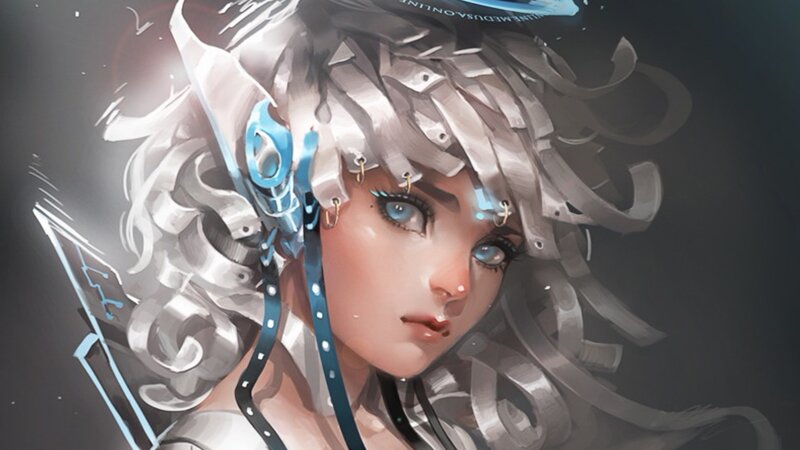cybernetic woman with silver hair