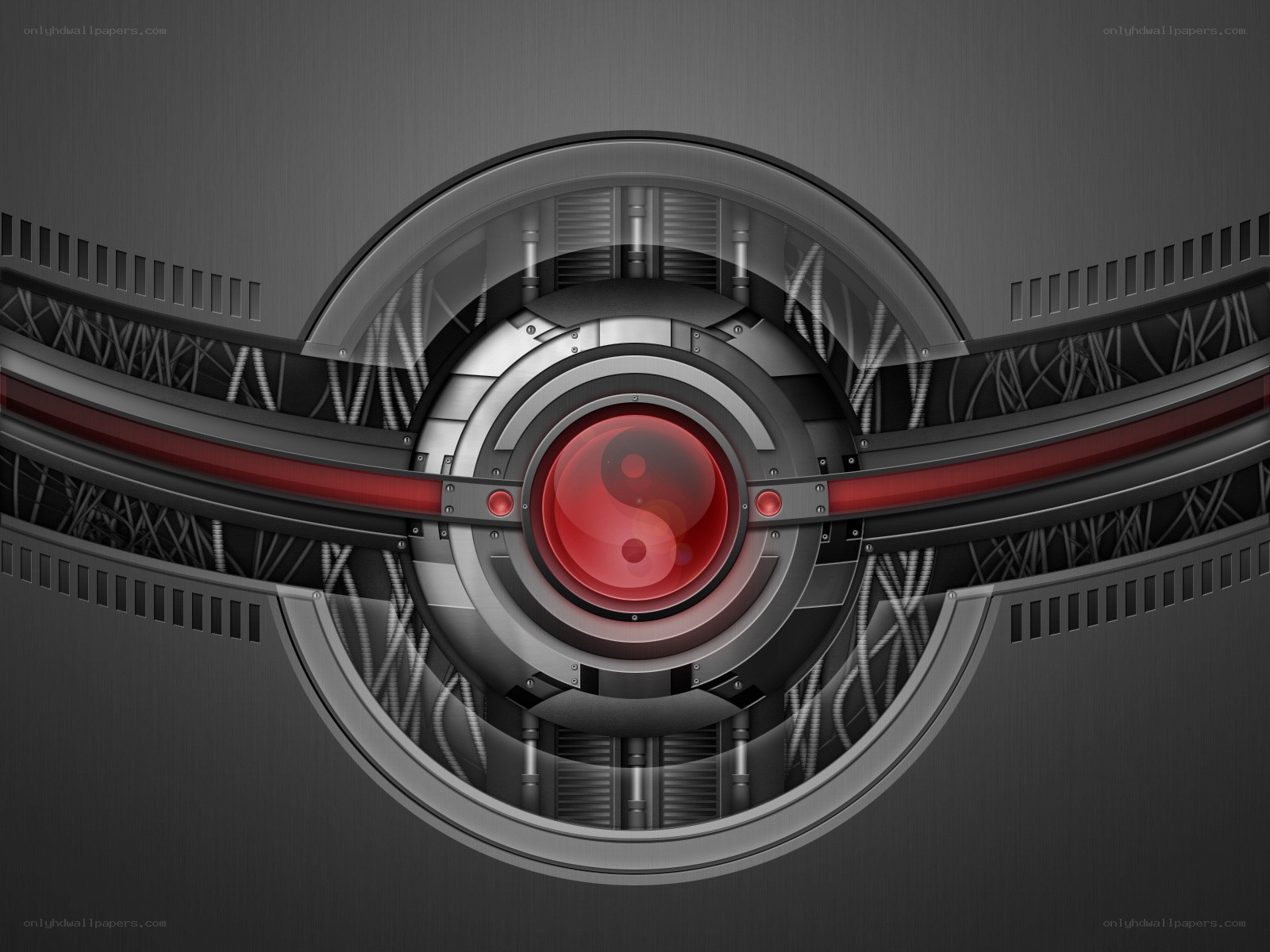 cybernetic yin-yang symbol