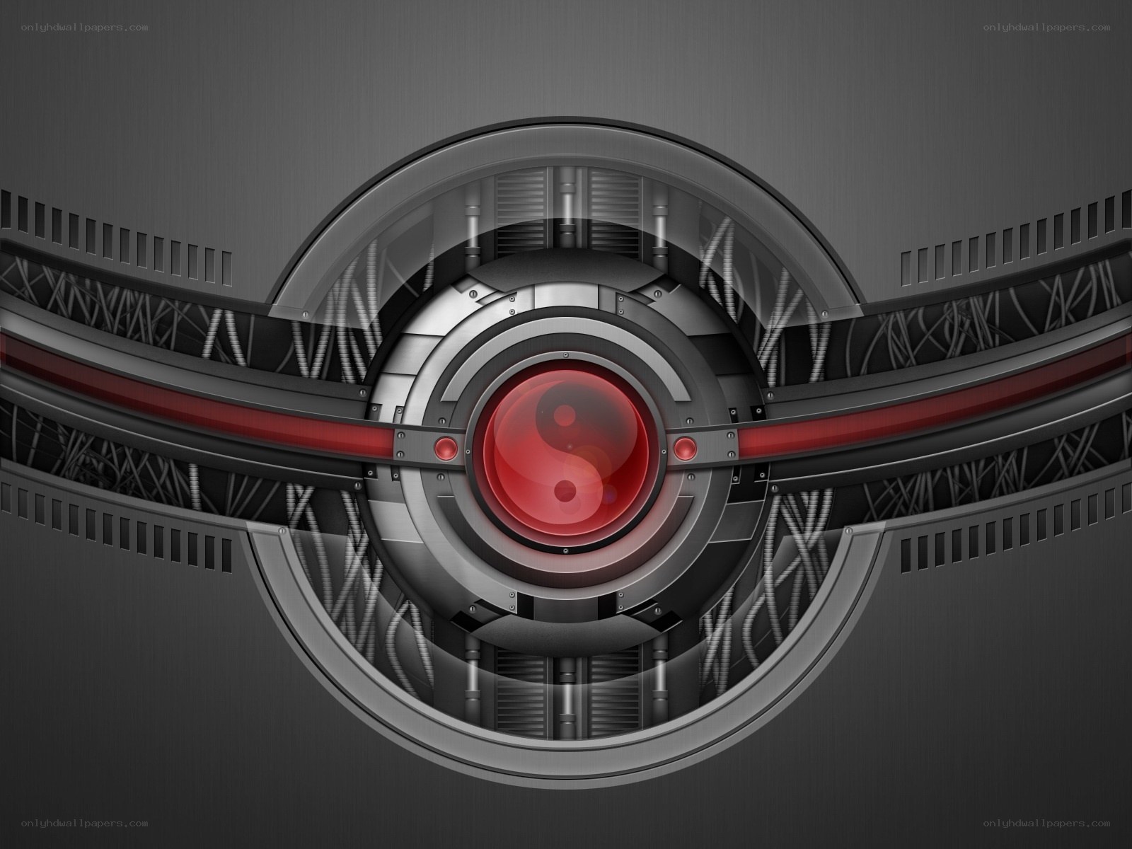 cybernetic yin-yang symbol