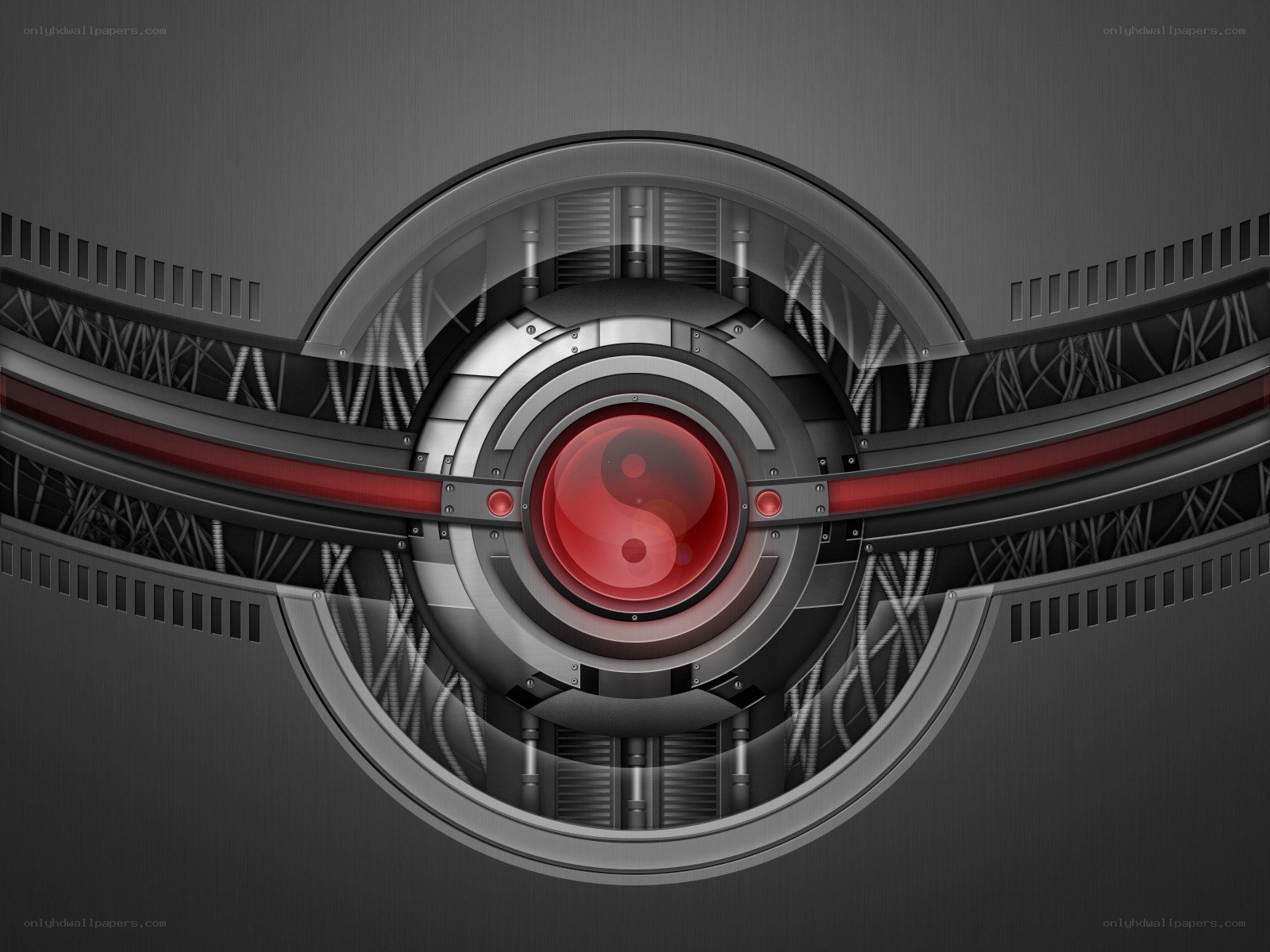 cybernetic yin-yang symbol