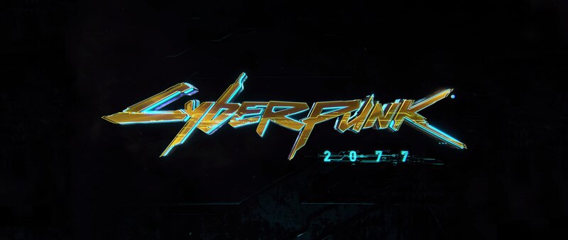 Cyberpunk 2077 Logo — Black, Dramatic, Night