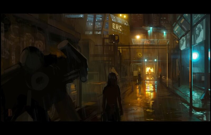 cyberpunk alley at night