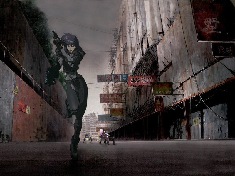 cyberpunk alleyway scene