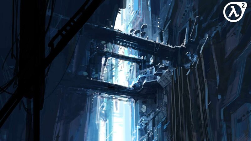 cyberpunk alleyway scene