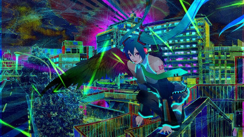 cyberpunk angel in neon city