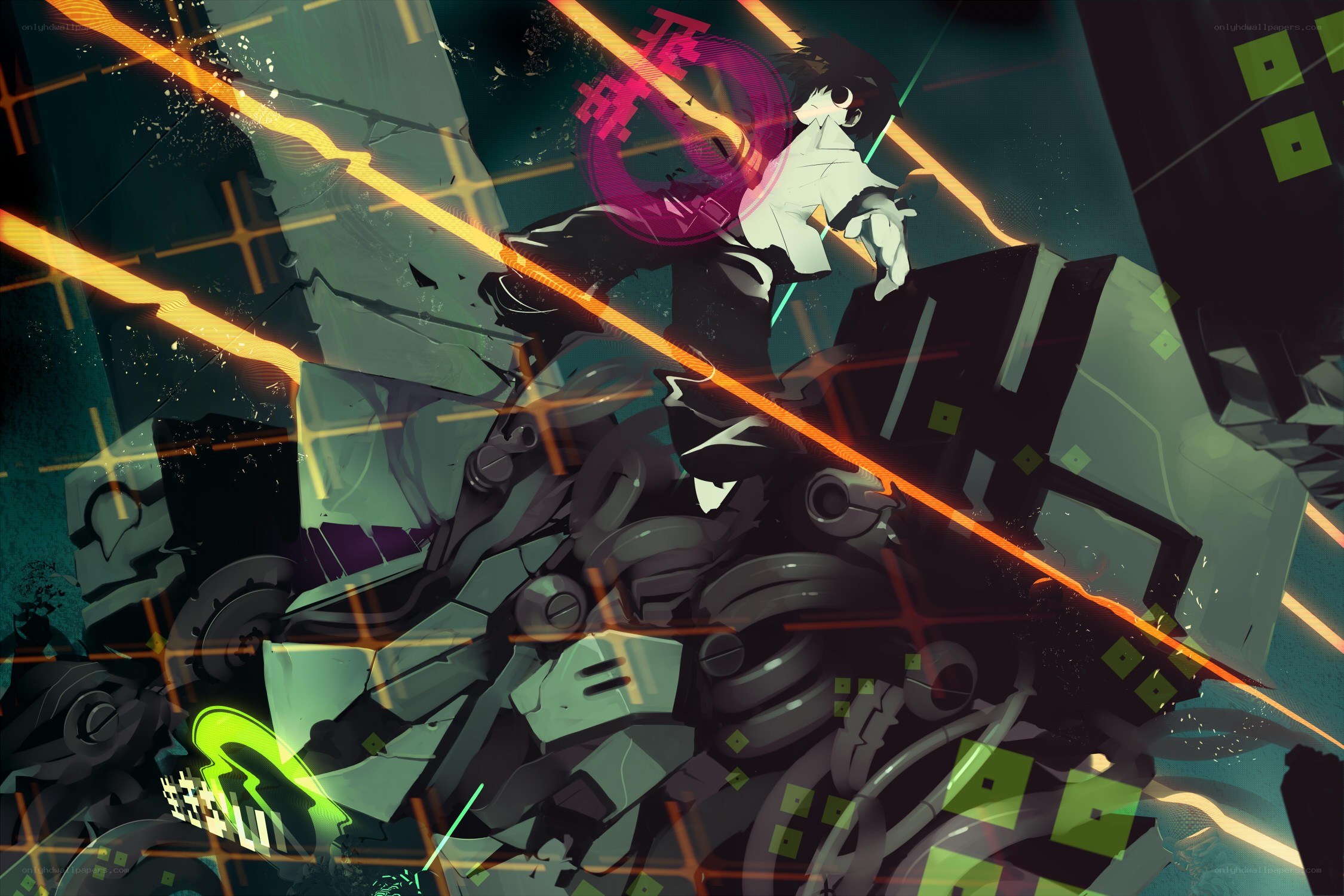 cyberpunk anime character in action