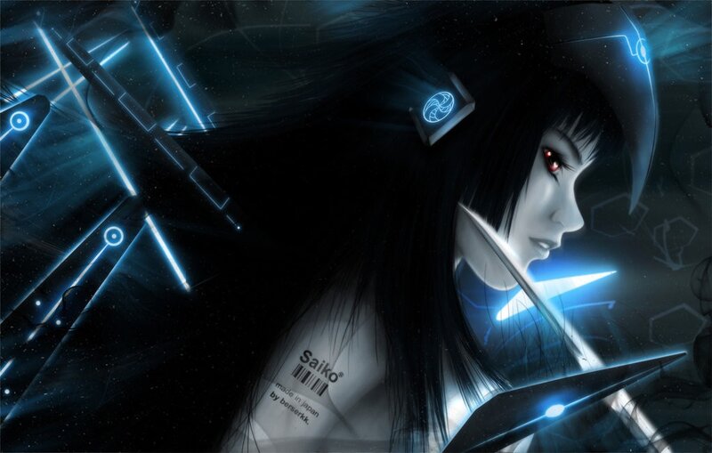 cyberpunk anime character portrait