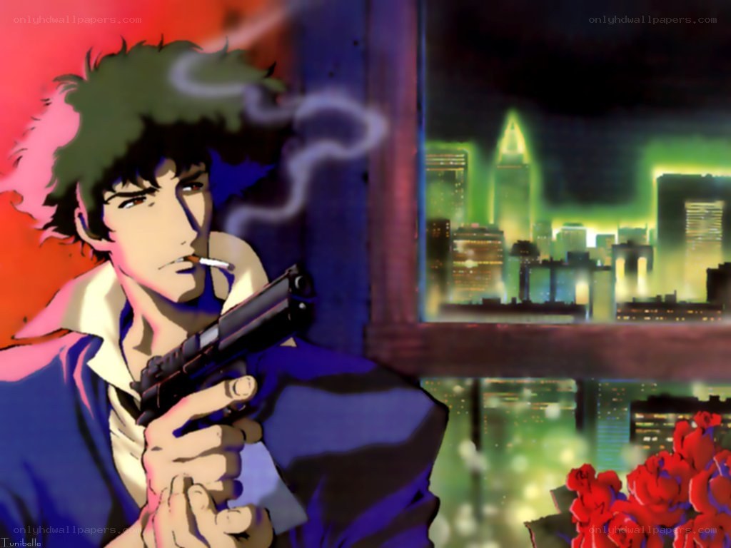 cyberpunk anime character with gun