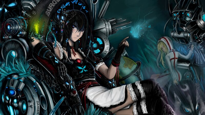 cyberpunk anime girl artwork