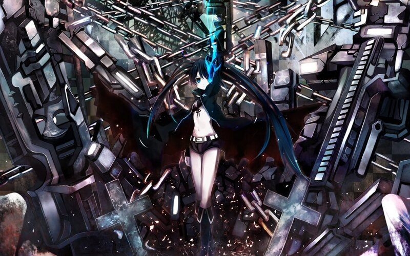 cyberpunk anime girl in ruins