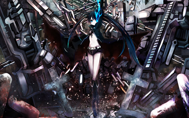 cyberpunk anime girl in ruins
