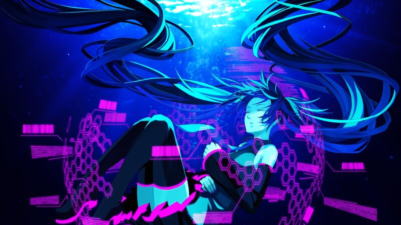 cyberpunk anime girl underwater