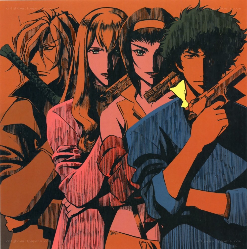 Cyberpunk anime group portrait