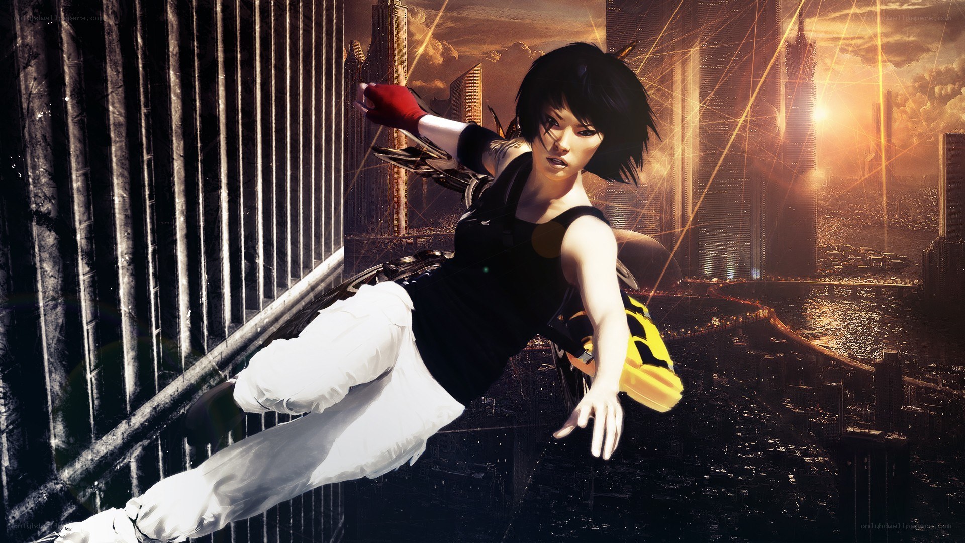 cyberpunk assassin in action