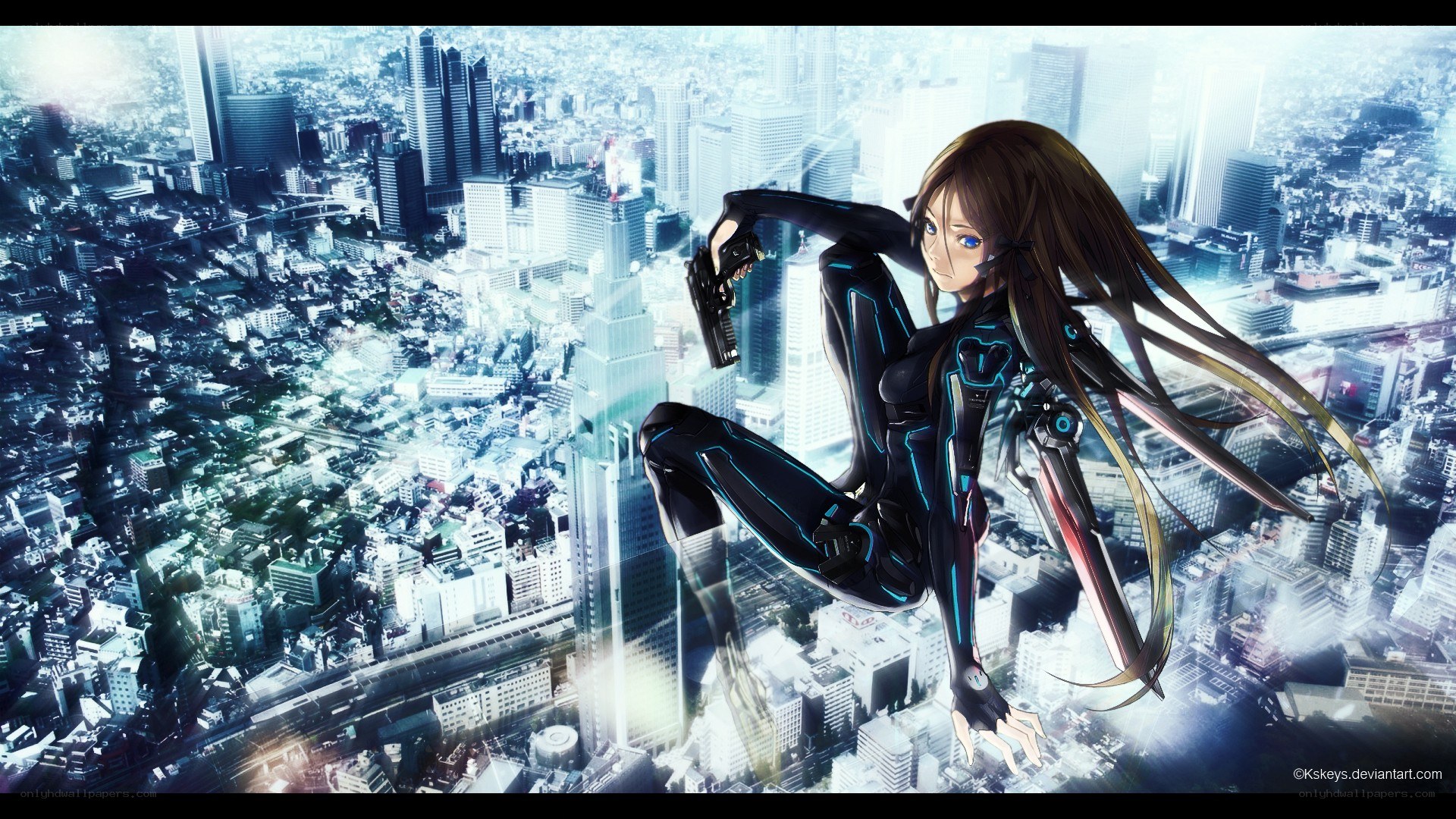 cyberpunk assassin in city