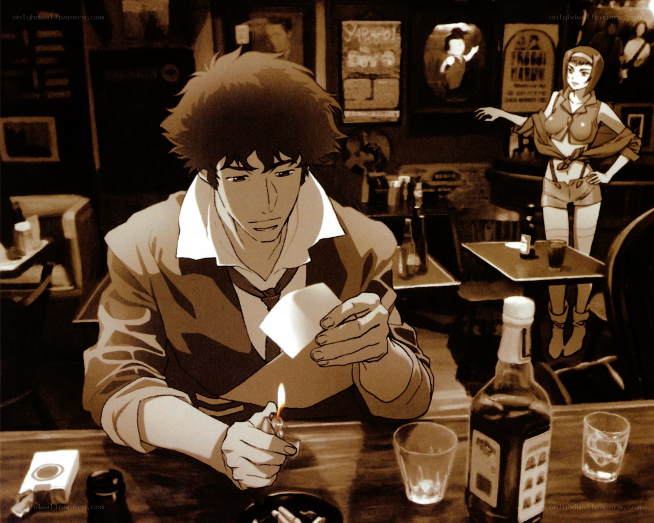 cyberpunk bar scene