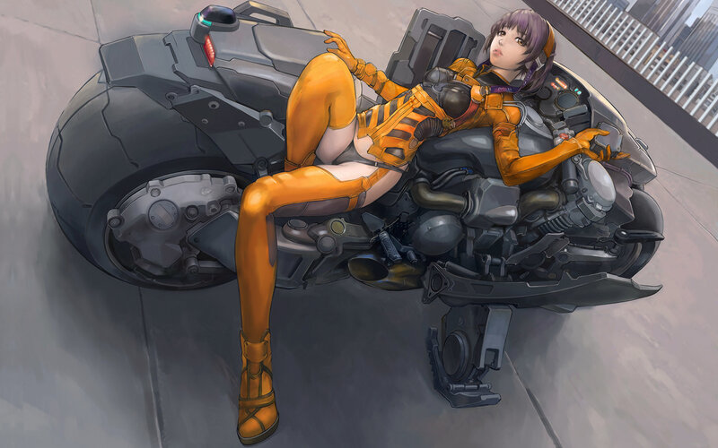 cyberpunk biker girl