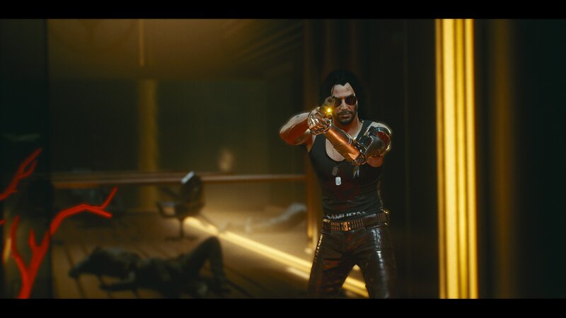 Cyberpunk Character Aiming Gun