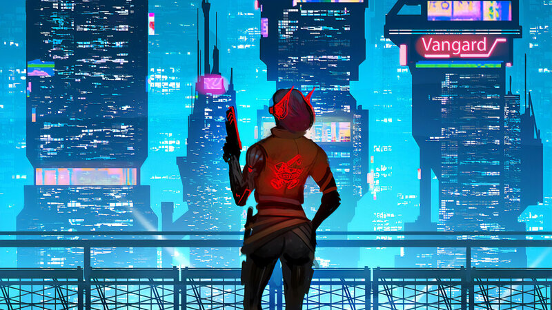 Cyberpunk Character — Blue