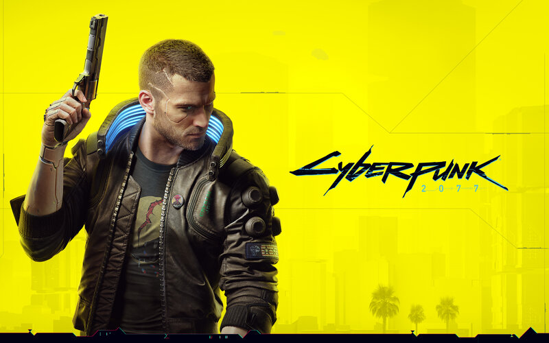 Cyberpunk Character Holding Gun — Yellow