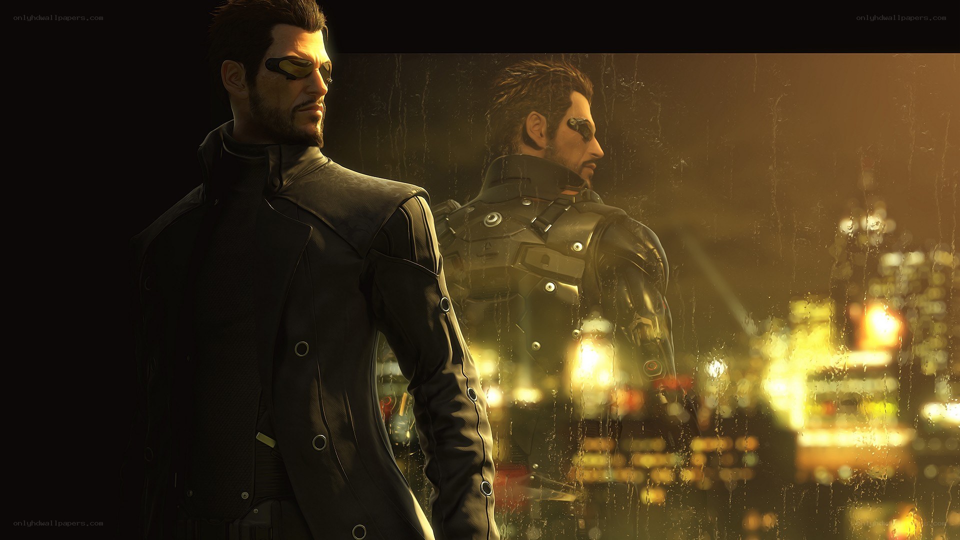 cyberpunk character in rain
