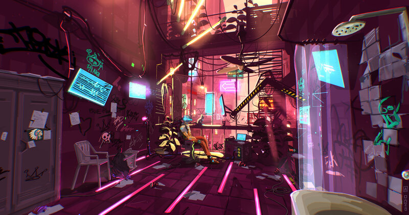 Cyberpunk Character in Room