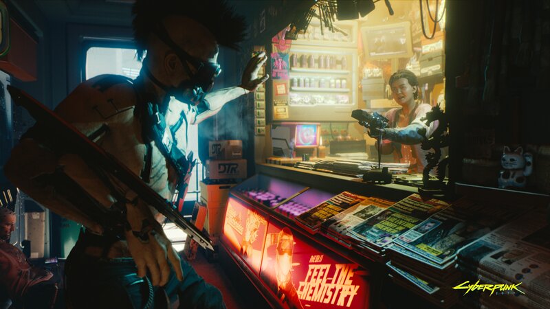 Cyberpunk Character in Store — Red