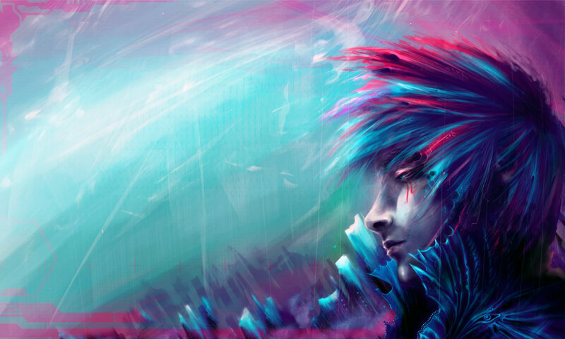 cyberpunk character portrait