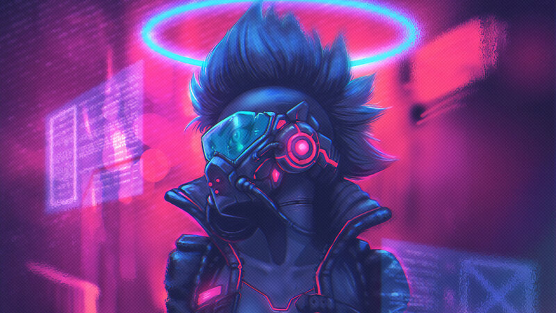 Cyberpunk Character — Purple