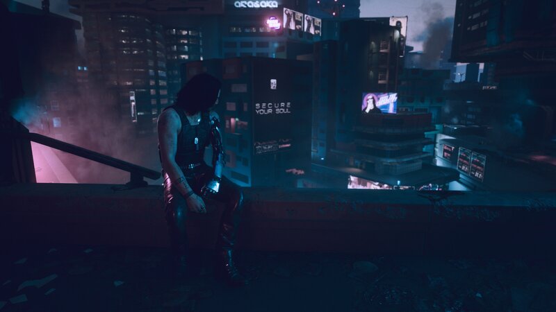 Cyberpunk Character Sitting