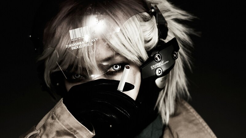 cyberpunk character with cigarette