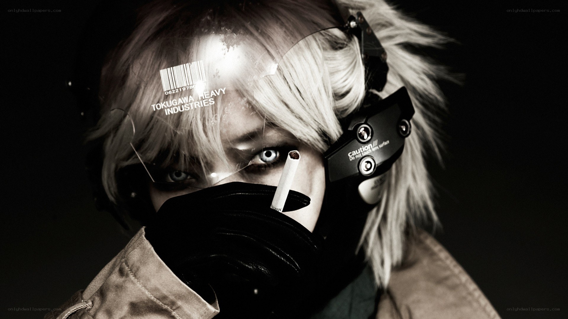 cyberpunk character with cigarette