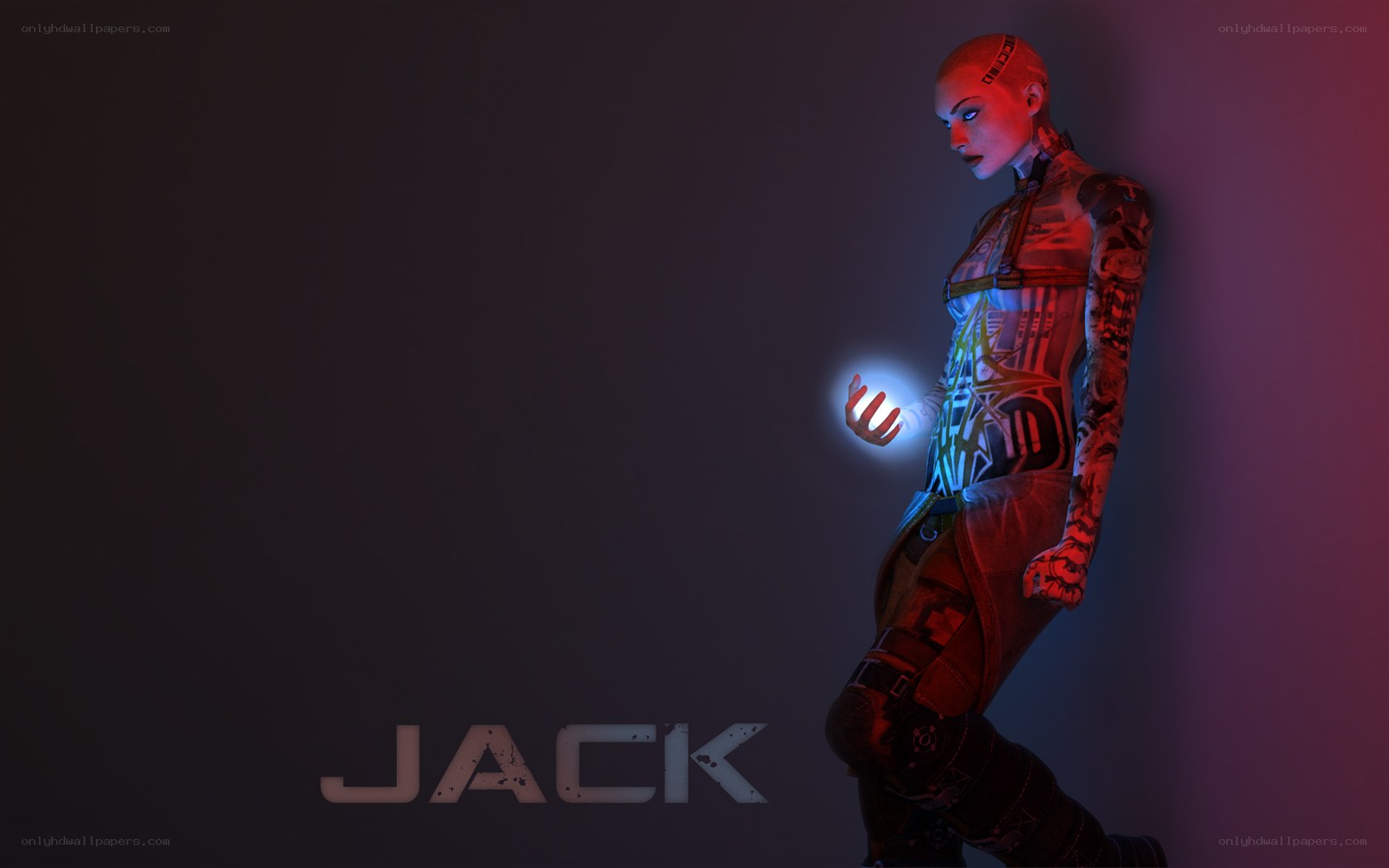 cyberpunk character with glowing hand