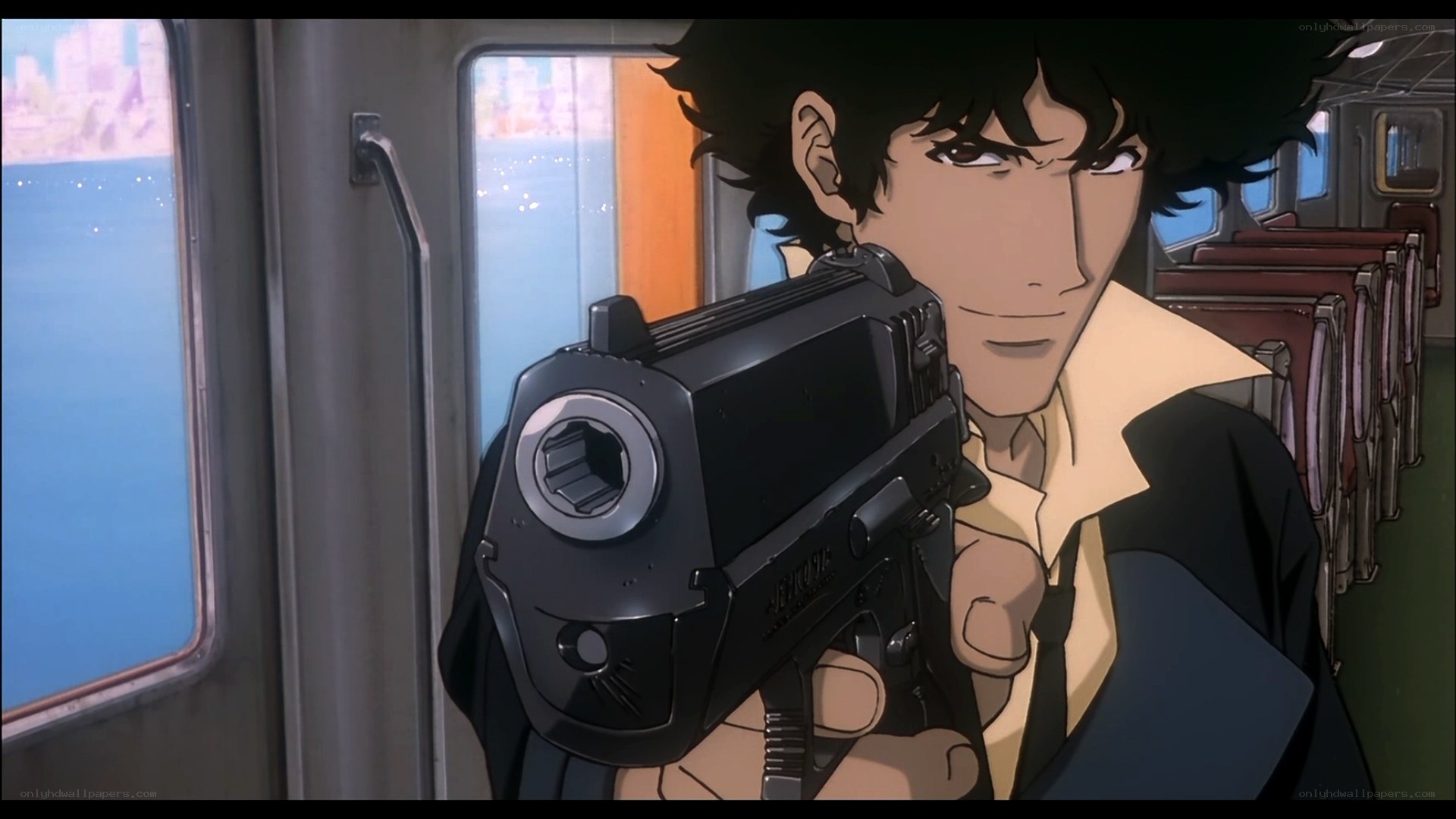 cyberpunk character with gun