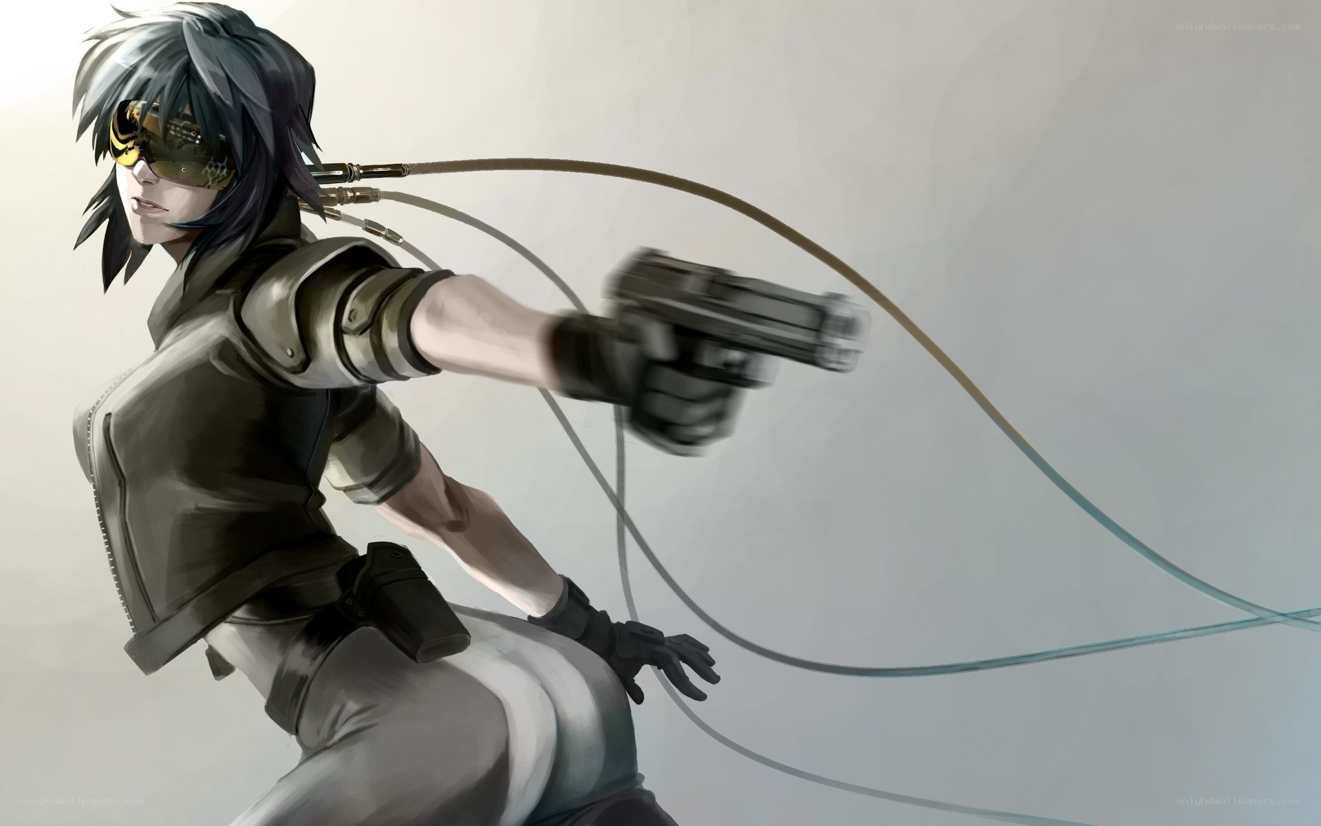 cyberpunk character with gun