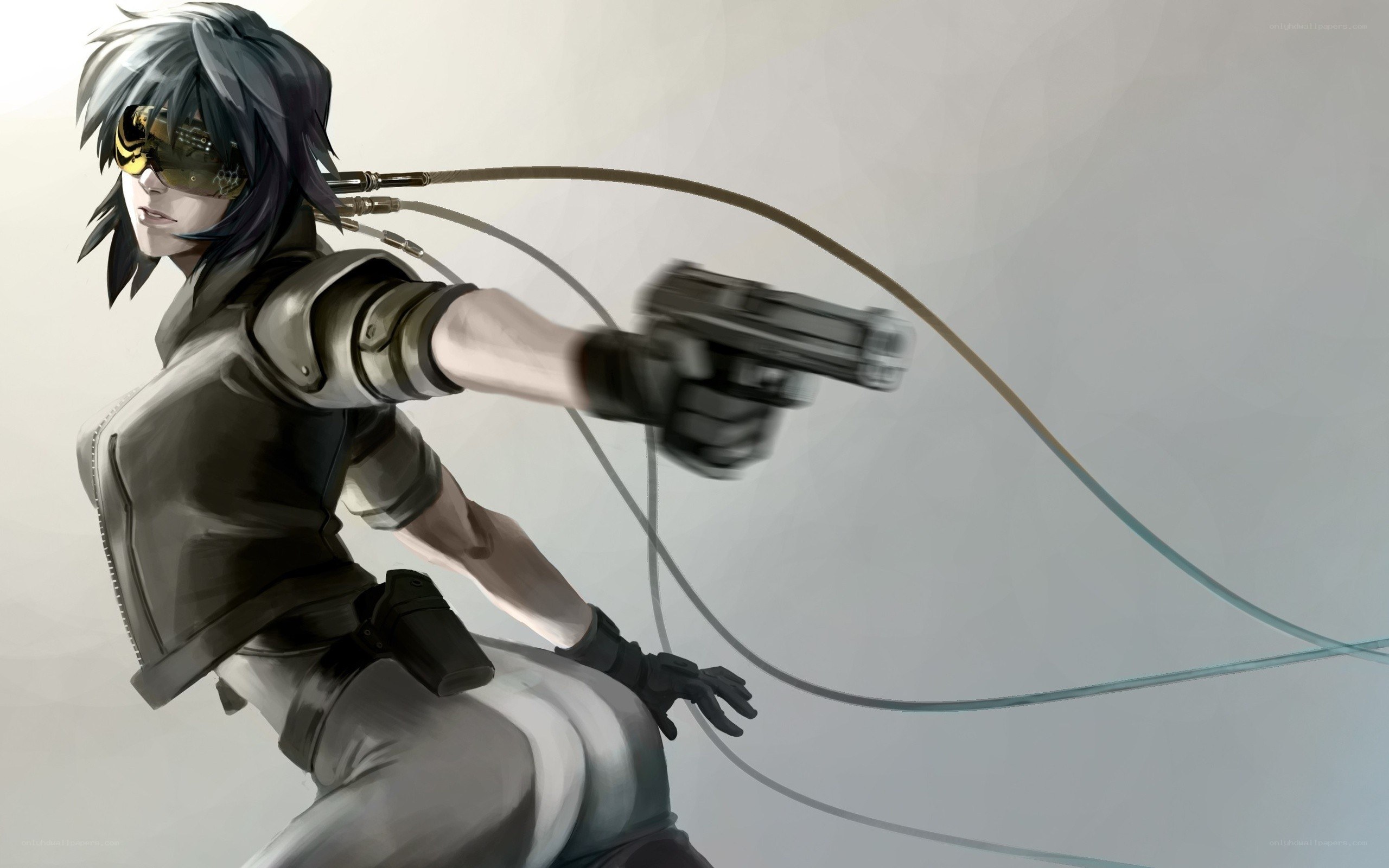 cyberpunk character with gun