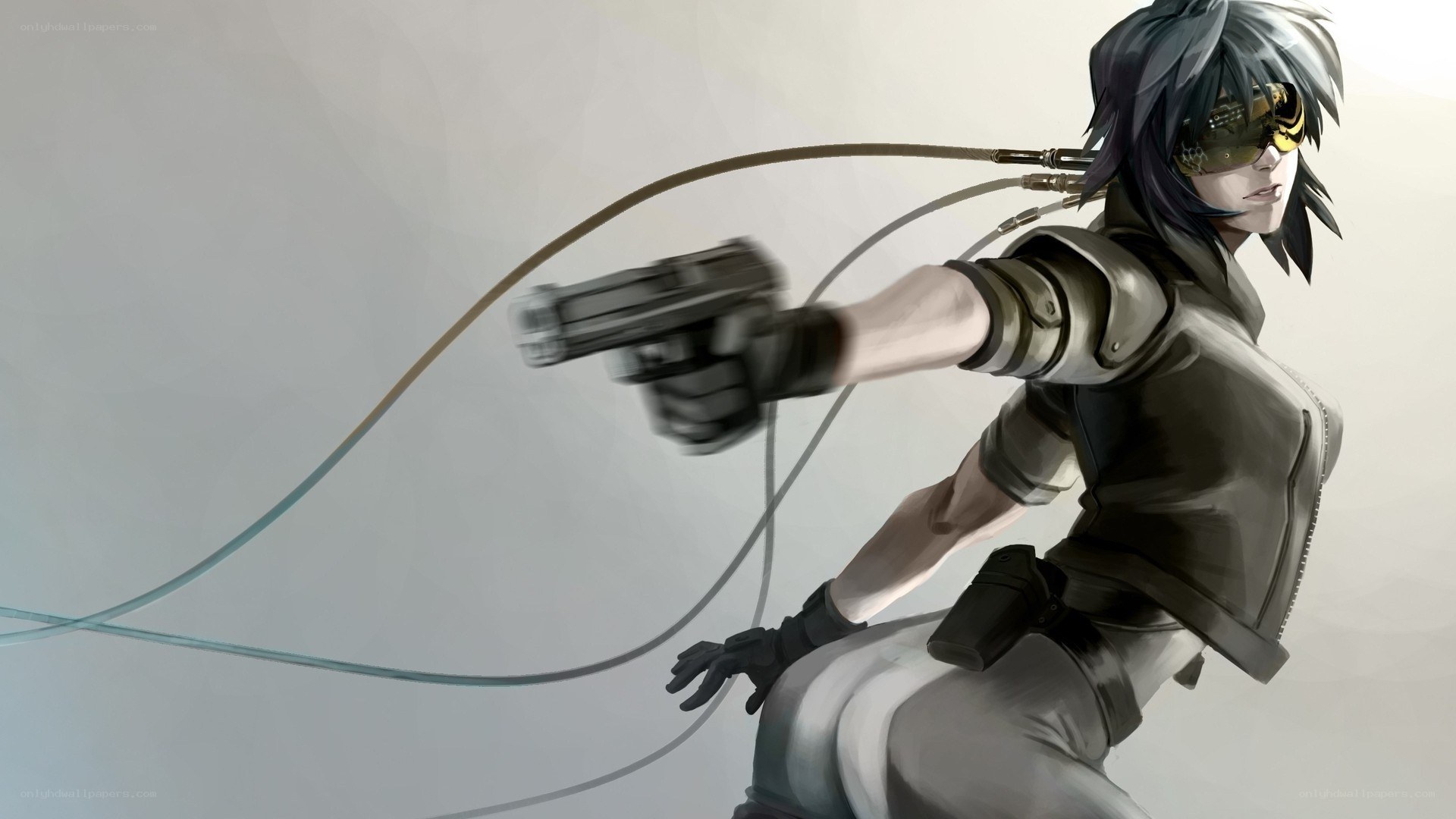 cyberpunk character with gun