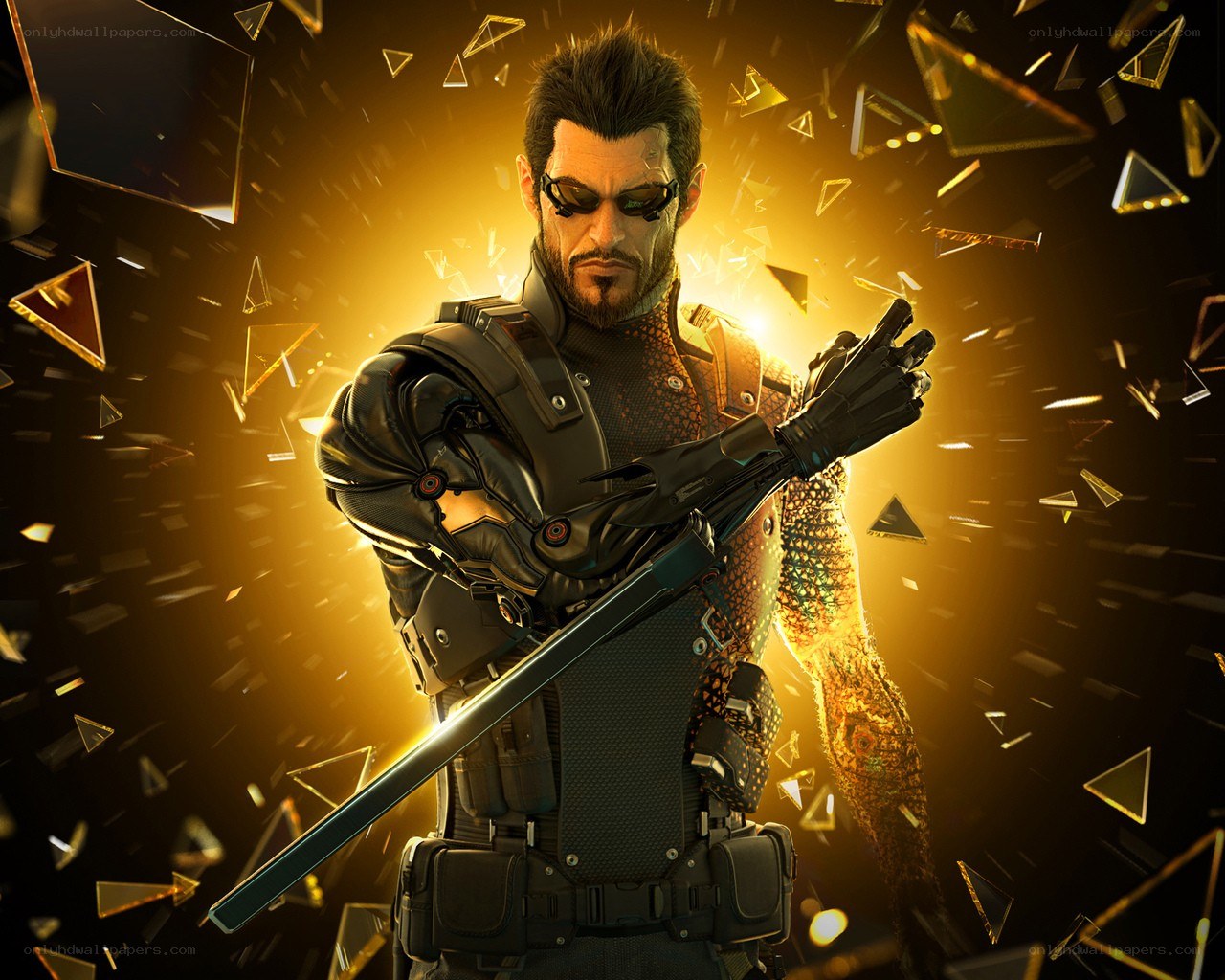 cyberpunk character with sword