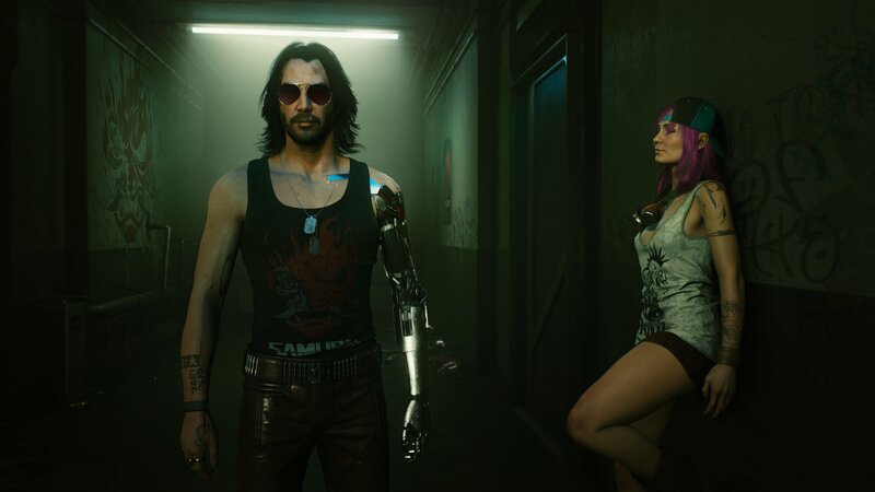 Cyberpunk Characters in Hallway