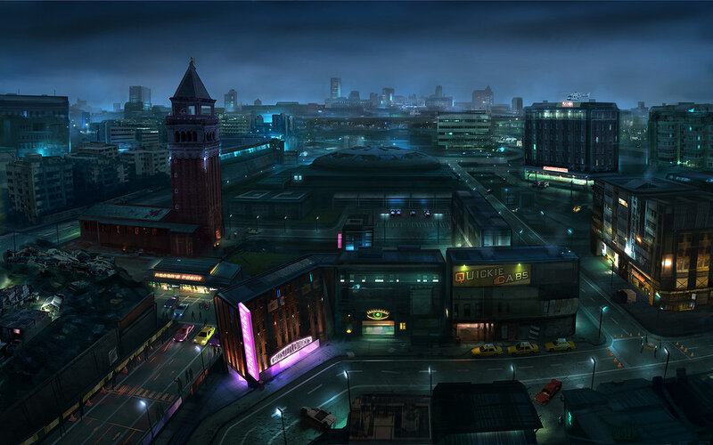 cyberpunk city at night