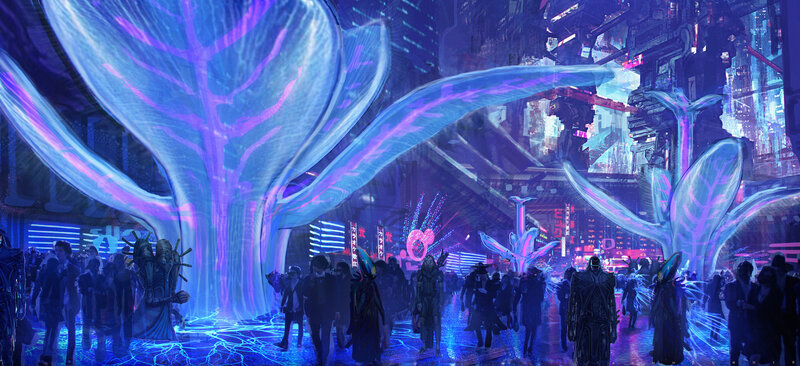 Cyberpunk City Crowd