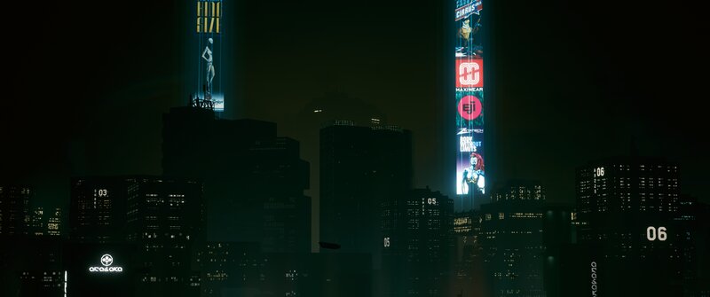 Cyberpunk City Skyline — Black