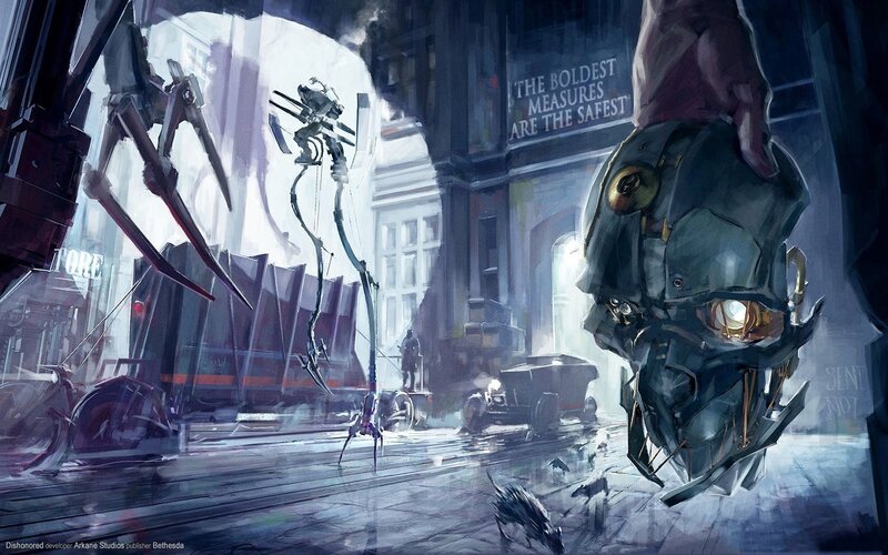 cyberpunk city street scene