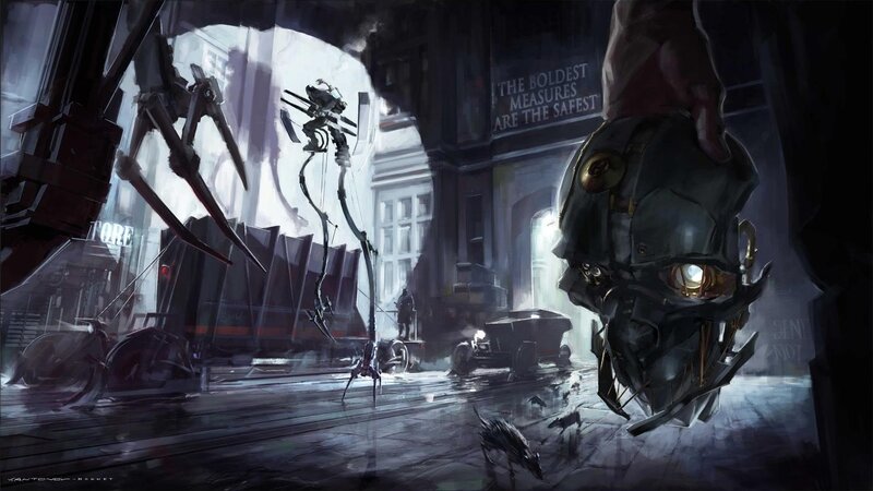 cyberpunk city street scene