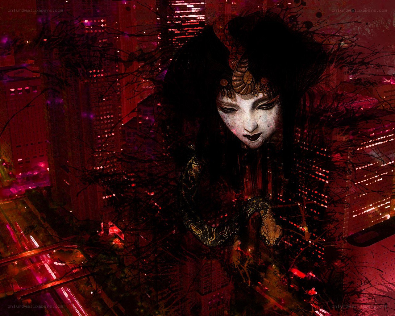 cyberpunk city with masked figure