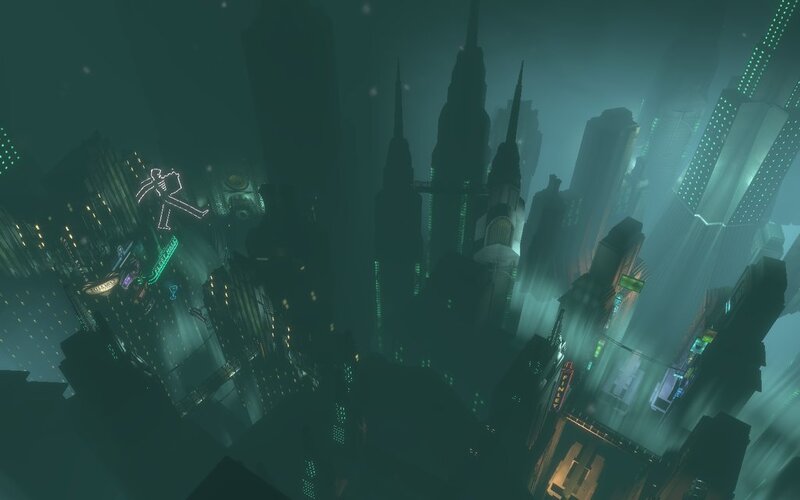 cyberpunk cityscape at night