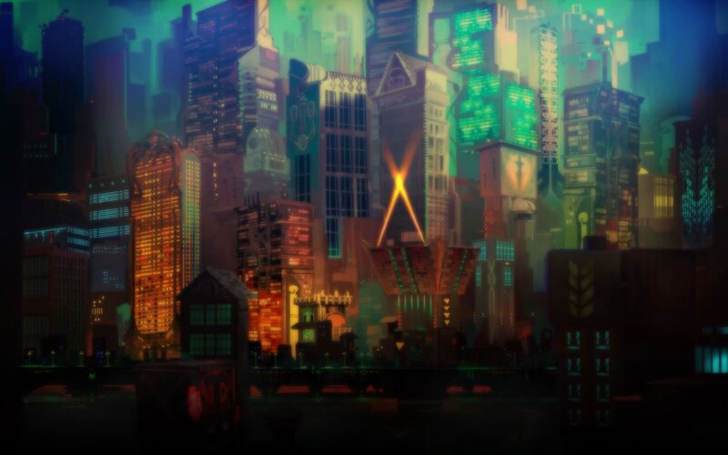 cyberpunk cityscape at night