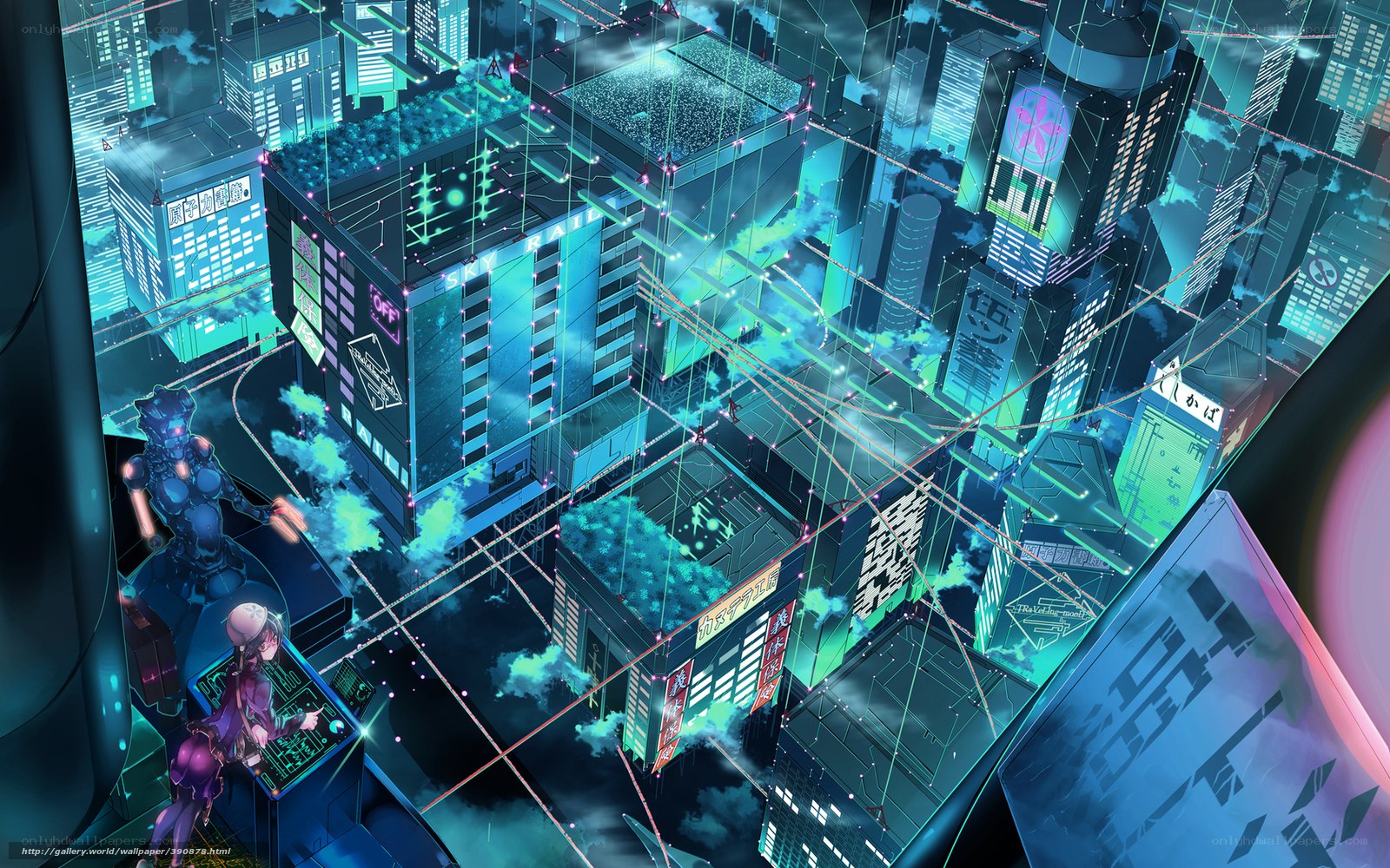 cyberpunk cityscape at night