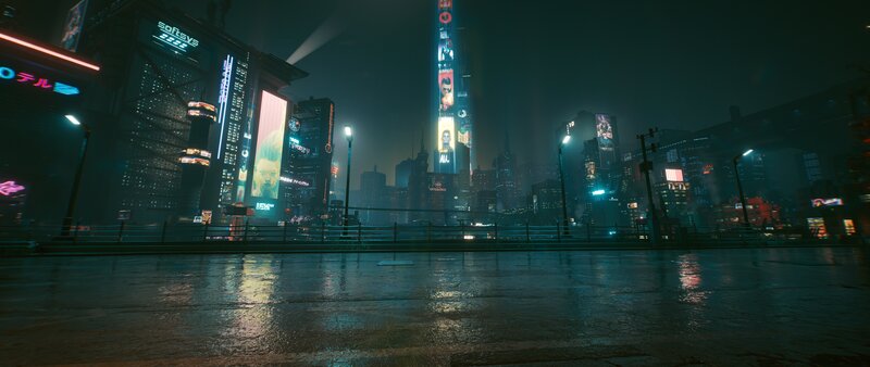 Cyberpunk Cityscape — Black, Dark, Moody